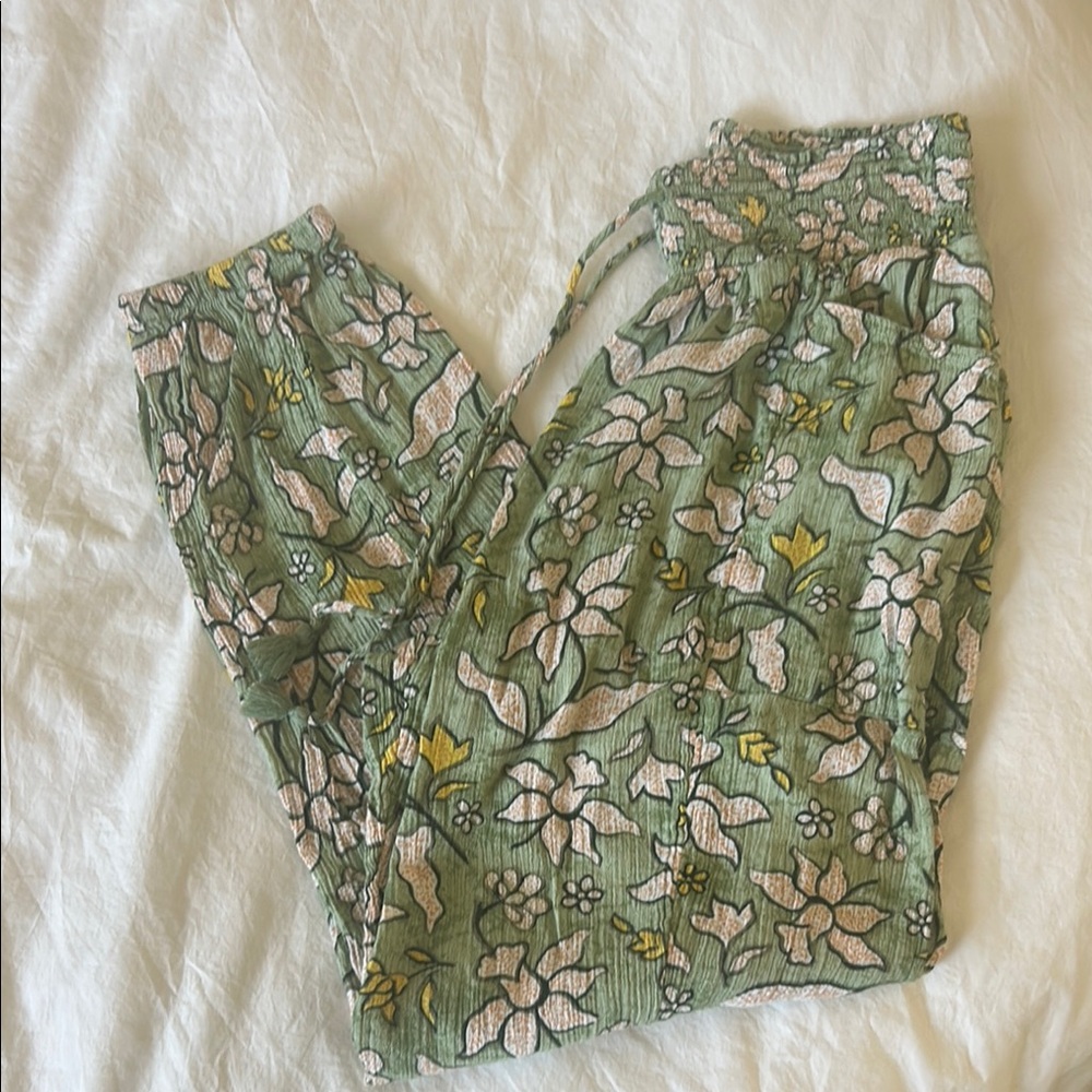 Aerie High Rise Floral Print Joggers